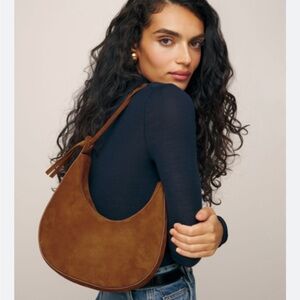 NWT REFORMATION Medium Rosetta Shoulder Bag, Couro Suede